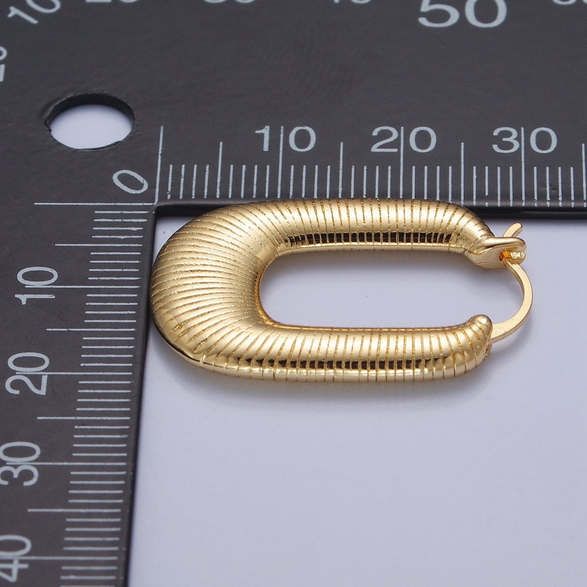 Chunky Bohemian Hoop Earring Gold Braided Hoop T-413