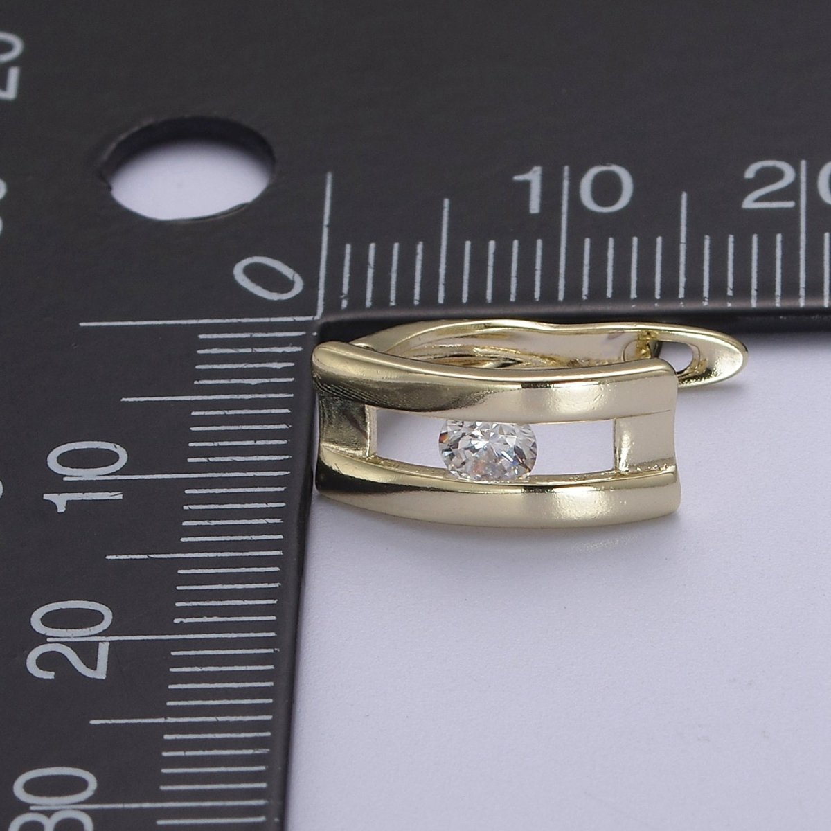 Chunky CZ Hoop Earrings Everyday Huggie Hoop Earrings • Perfect Gift for Her V-155