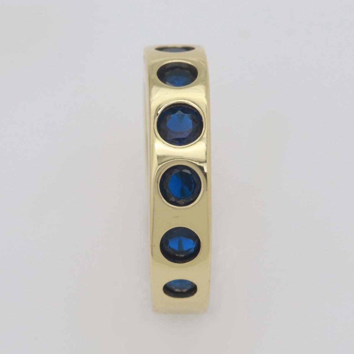 Chunky Gold Ring, Open Gold Adjustable Ring Multi Color Cz Stone S-193 ~ S-197