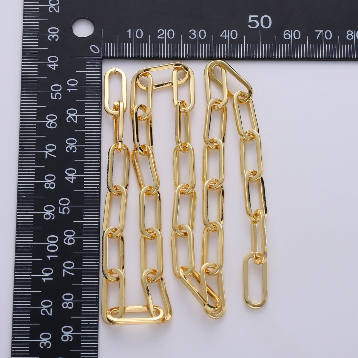 Chunky Paperclip Chain Necklace 16x7mm 24K Gold Filled Jumbo Link Paper Clip Chain 1 yard Lead, Nickel Free Unfinished Link Chain | ROLL-232