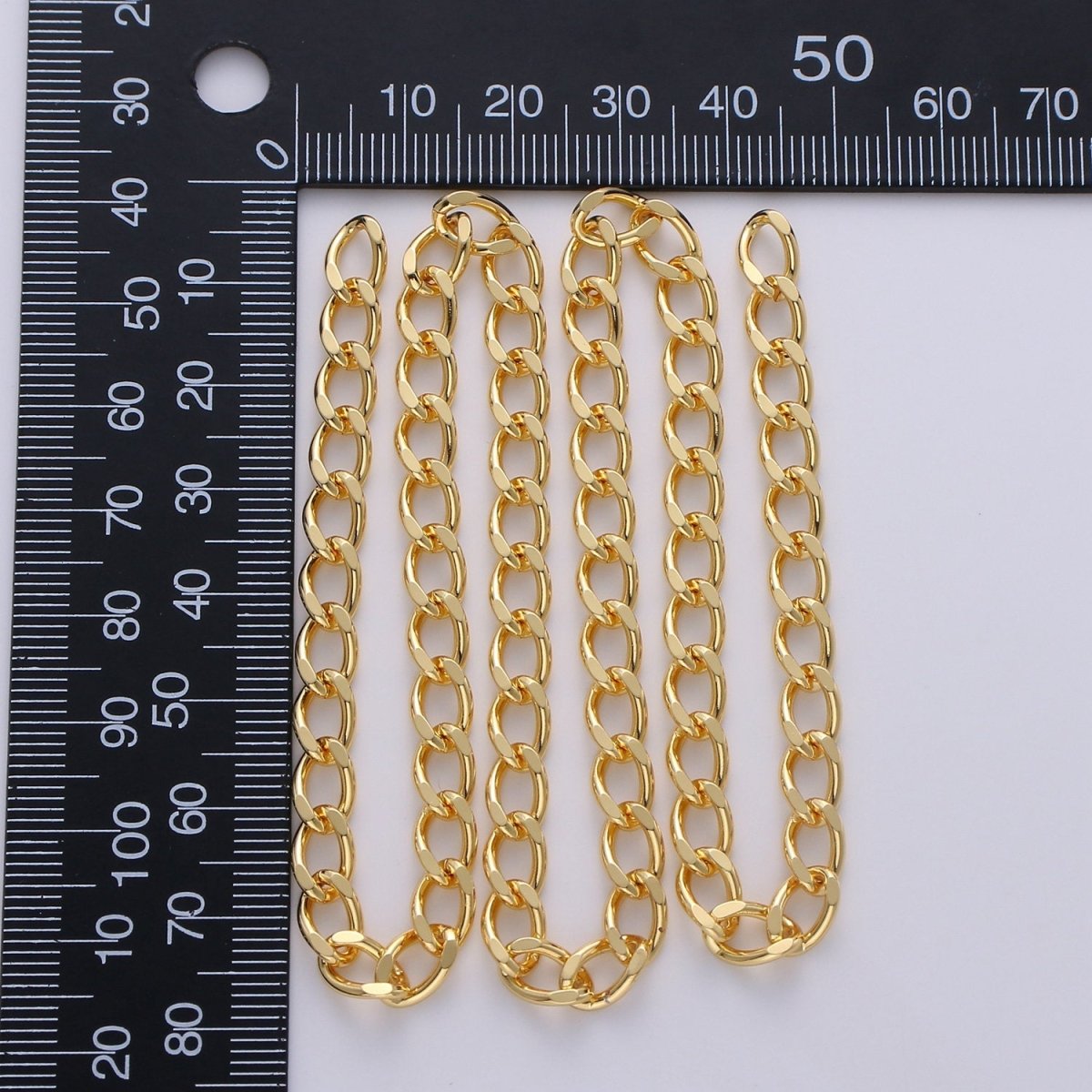 Chunky Thick 24K Gold Filled Curb Chain By Yard, 8X5mm Unfinished Gold Chain For Bracelet Necklace Anklet Jewelry Making Supply | ROLL-236 Clearance Pricing