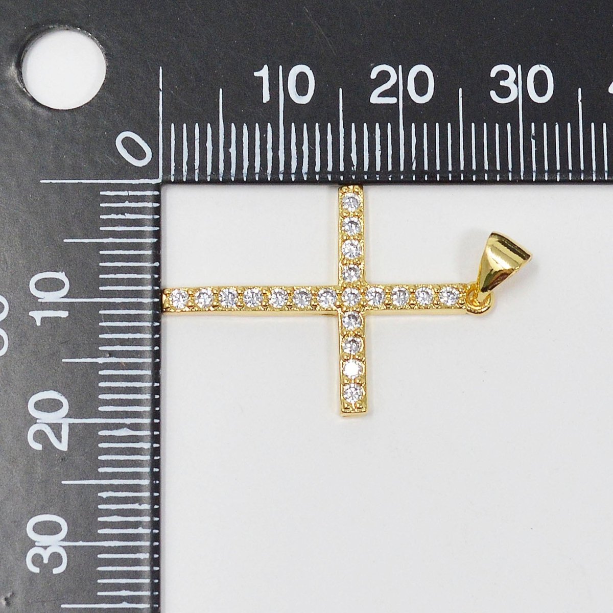 Classic 24K Gold Filled Cross Pendant Micro Pave Charm Cz Religious Jewelry Making J-928
