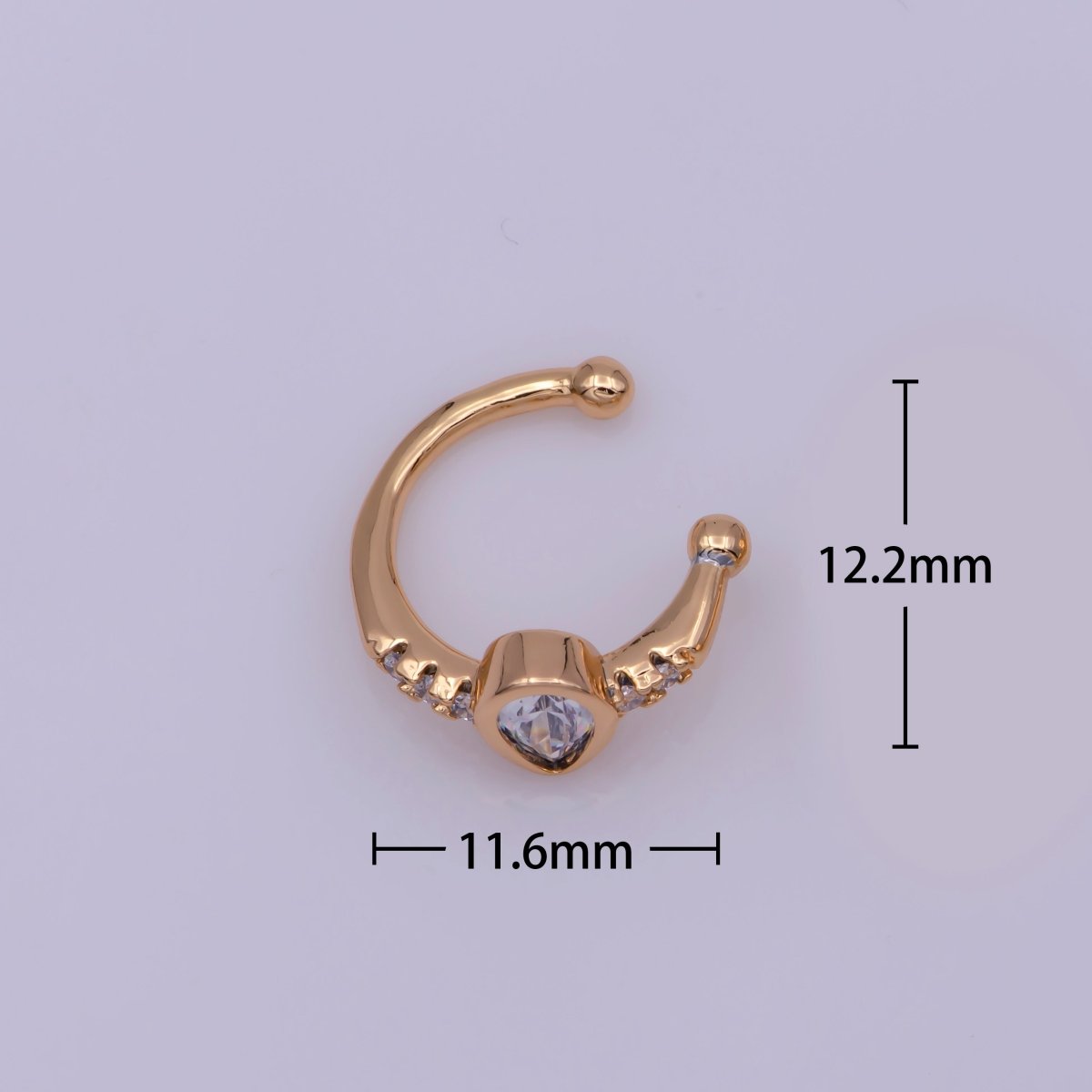 Clear Teardrop Micro Paved CZ Gold Ear Cuff Earrings AI-145 1 PAIR