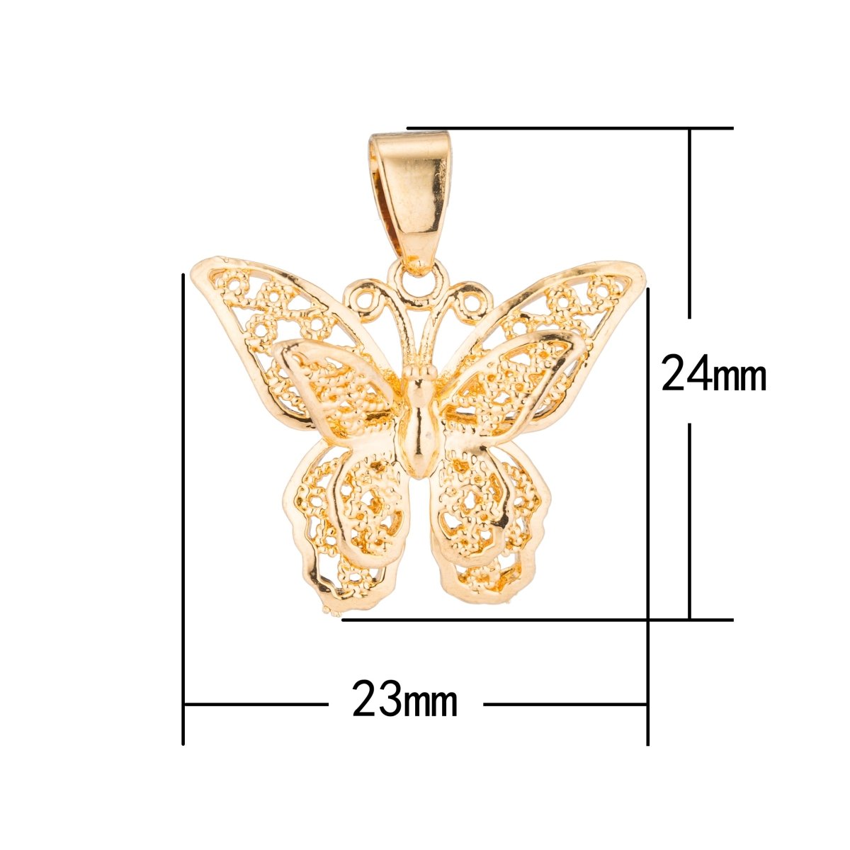 Clearance Dainty Gold Filled Butterfly Pendants Monarch Charm H-176