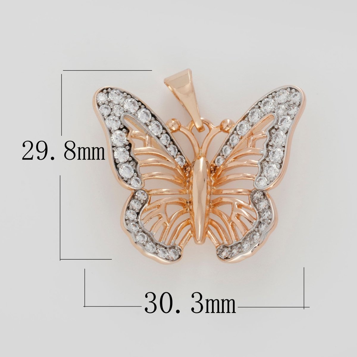 Clearance Pricing BLOWOUT 18k Gold Filled Mariposa Butterfly Charm Micro Pave Monarch Pendant for Necklace Supply N-1418