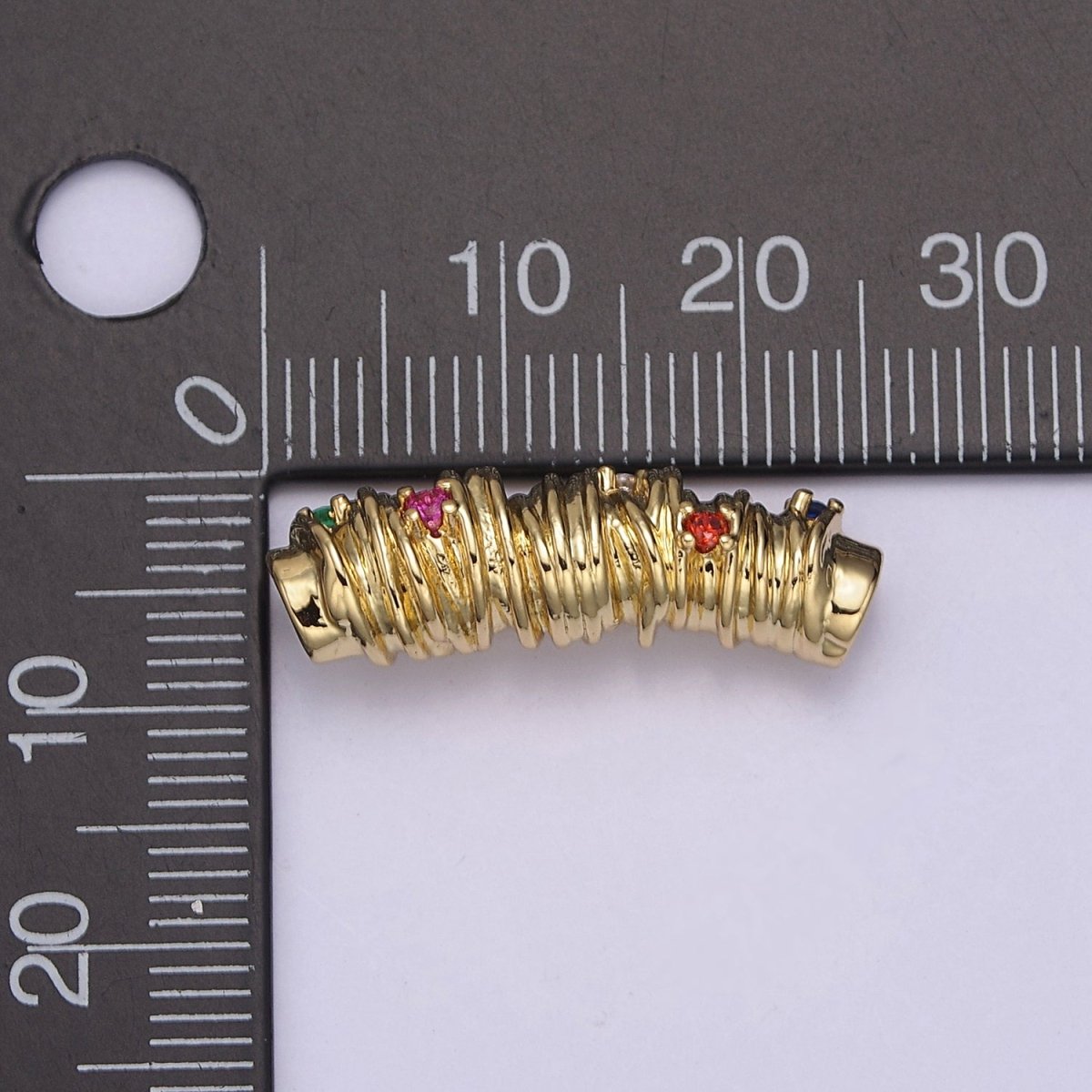 Colorful CZ Gold Tube Micro Pave Spacer Bar Micro Pave Bead Spacer Separator for Bracelet Necklace Supply | B-161