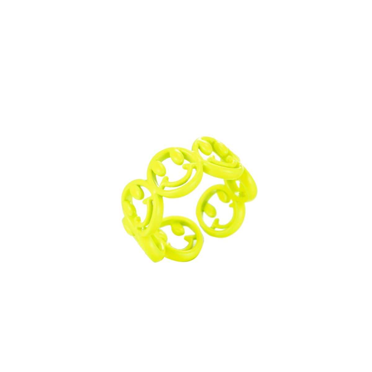 Colorful Smiley Face Enamel Stackable Ring Happy Face Ring Y2K Ring Trendy Ring Yellow Green Blue Purple Pink Teal Neon Ring Jewelry Size 6.5