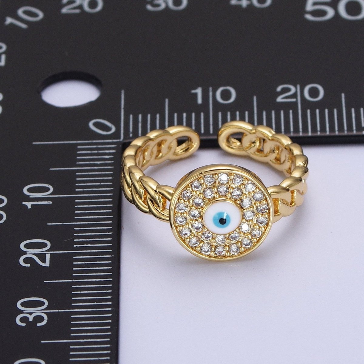 Cubic Evil Eye ring | Gold evil eye ring | Rings for Women | Stacker Ring | Gold Ring | Evil Eye Jewelry | Protection Ring | R-187