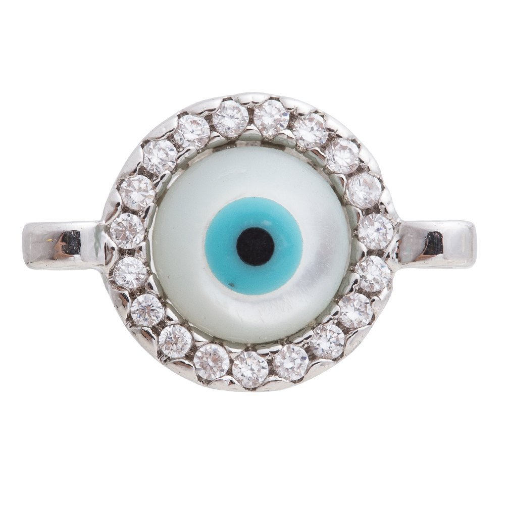 Cubic Zirconia Round Shell Evil Eye Protection Gold Filled Cooper Charm Connector Crystal Rhinestone CZ Pave Czech Bracelet Design F-257 F-300