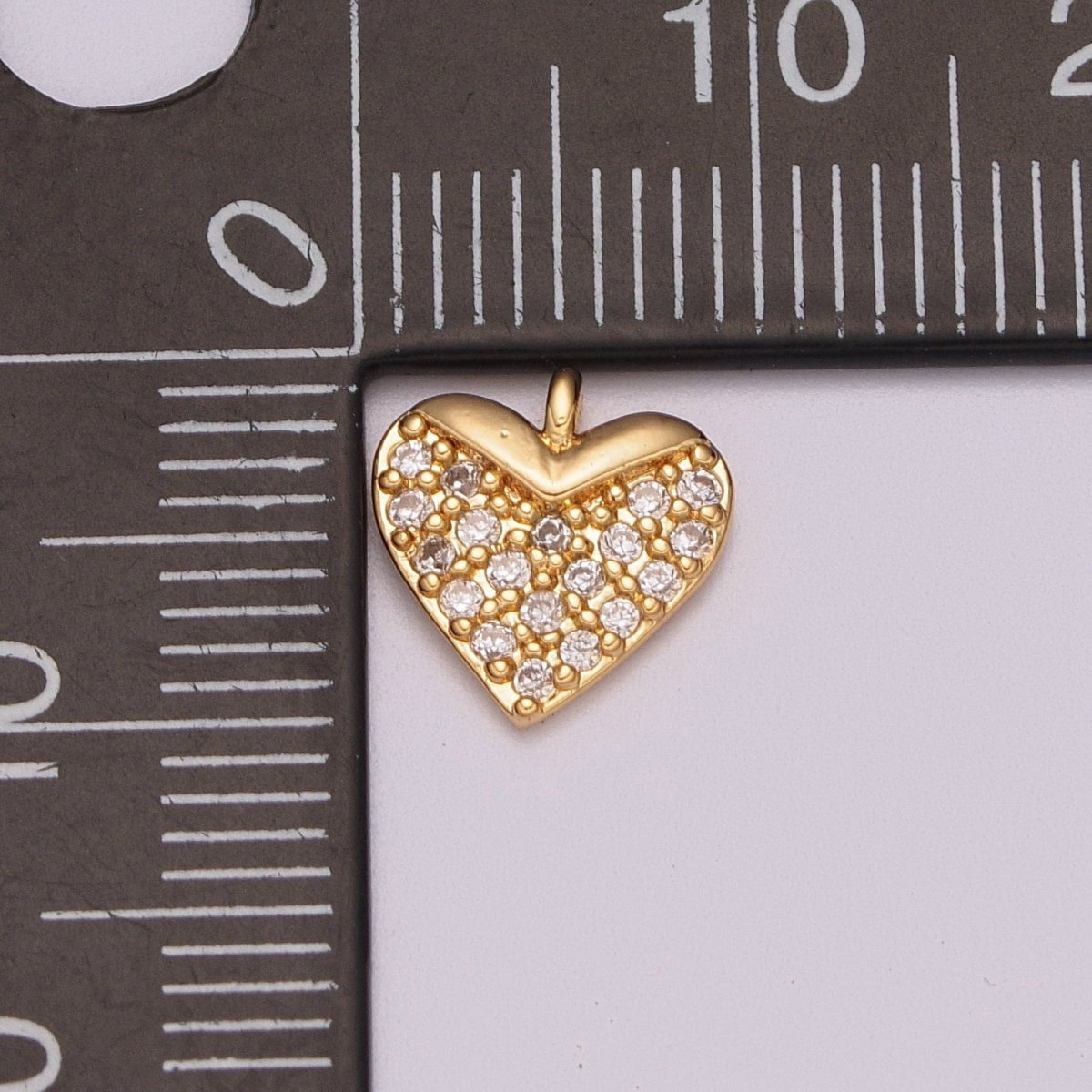 CZ Heart Micro Pave Charm 18k Gold Filled Love Cubic Zirconia Pave Small Heart Pendant M-831