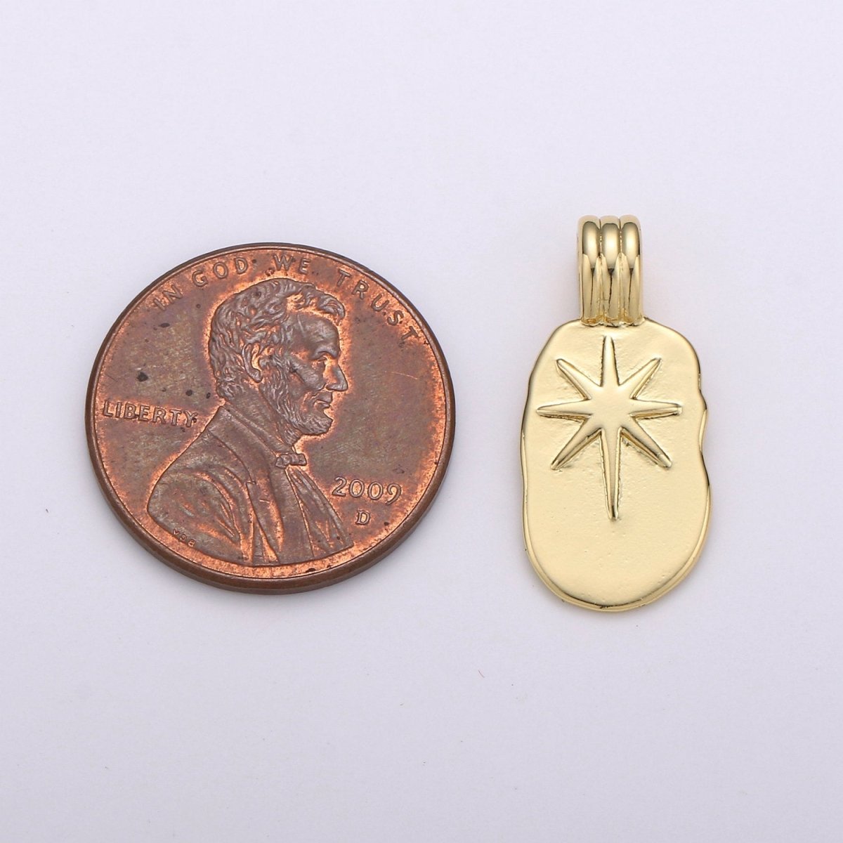 Dainty 14k Gold Filled North Star Charm - Gold Star Charm, Celstial Jewelry for Necklace Component Supply I-782