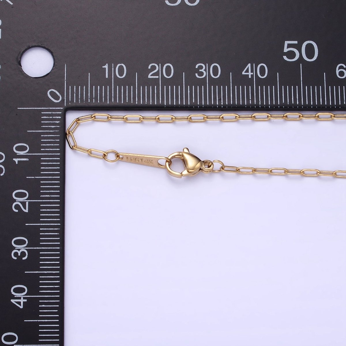 Dainty 1.7mm Gold PaperClip Chain Stainless Steel Necklace 20.5 inch long | WA-2415