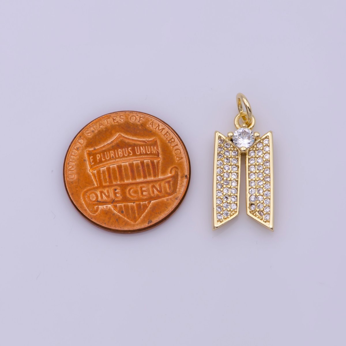 Dainty 18K Gold Filled Dangle Cz Charm N-200