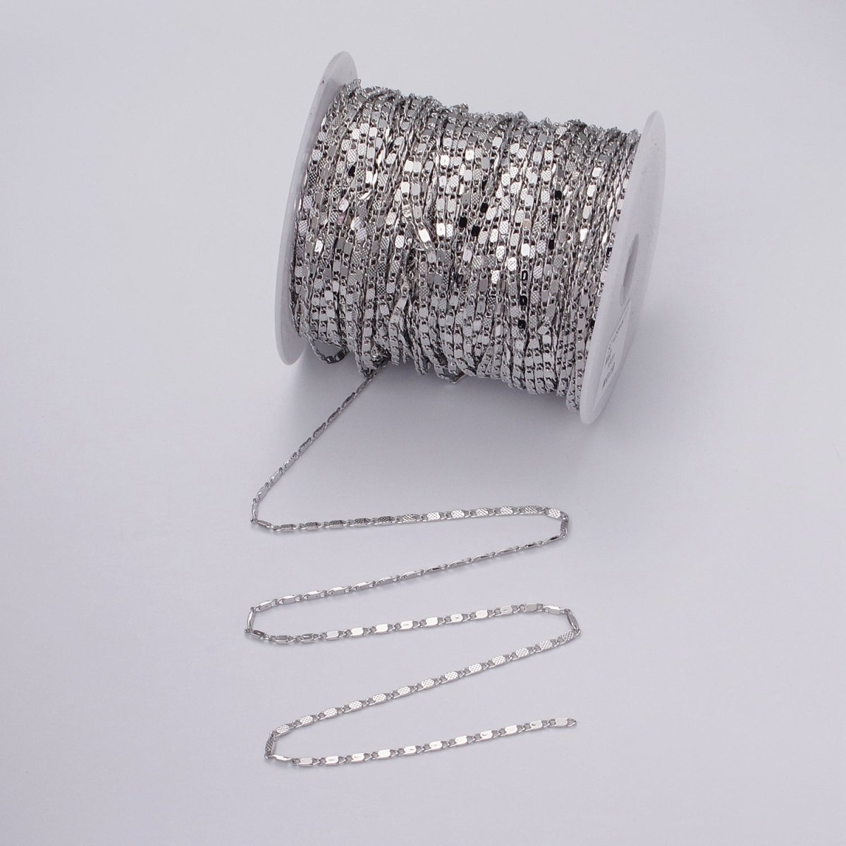 Dainty 2.2mm Width Silver Scroll Mariner Anchor Unfinished Chain by Yard | ROLL-1343 Clearance Pricing