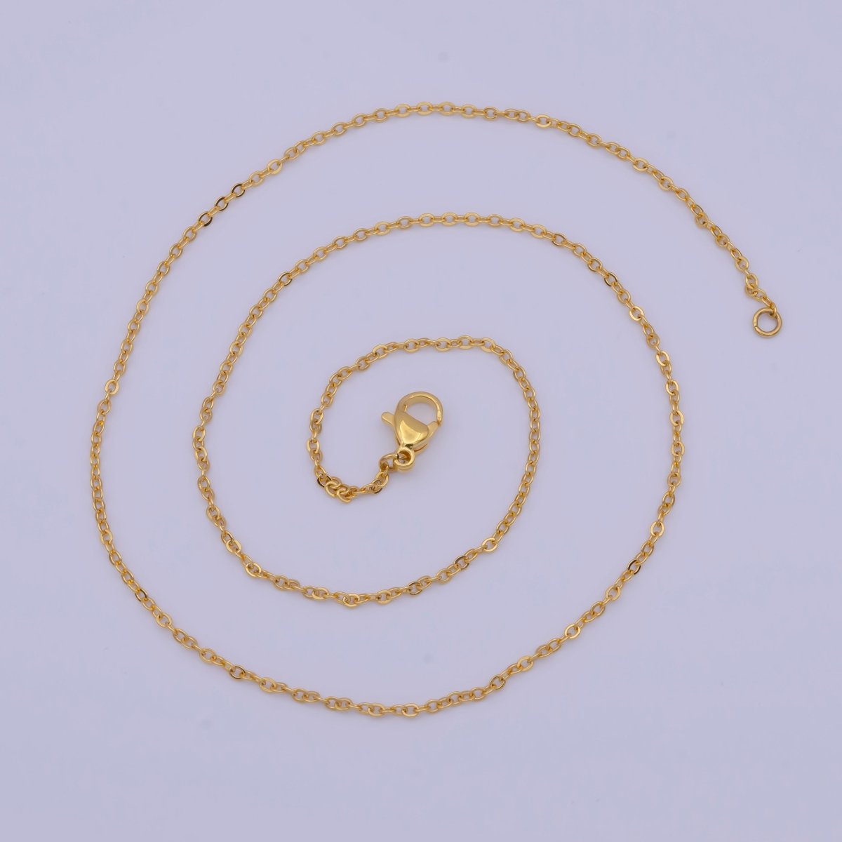 Dainty 24K Gold Filled Cable Chain Necklace Gold Link Chain Necklace Ready to Wear 17.5 Inch | WA-1148 Clearance Pricing