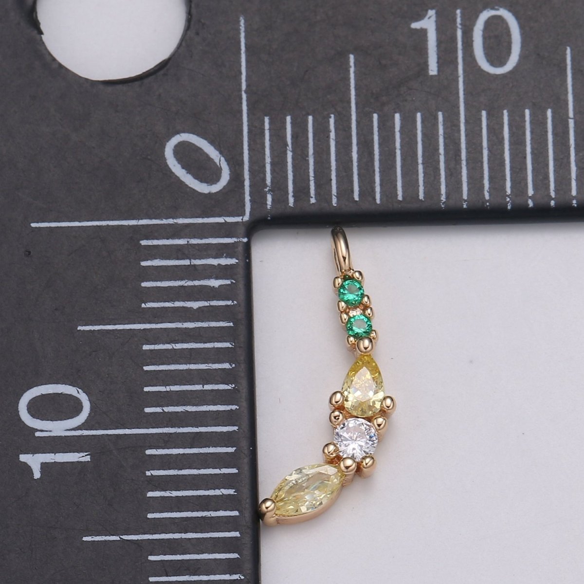 Dainty 24K Gold Filled Green and Yellow Banana Charm Fruit Foodie Jewelry E-182
