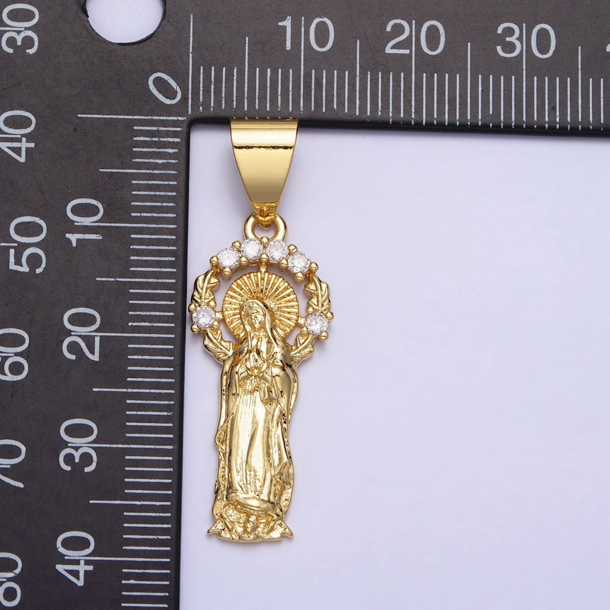 Dainty 24K Gold Filled Virgin Mary Pendant Catholic Religious Jewelry Making AA259