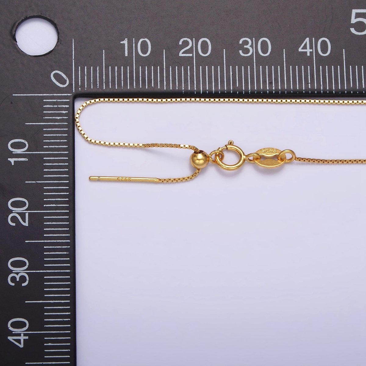 Dainty 24K Gold Vermeil Box Chain Necklace 925 Sterling Silver Necklace Chain w/ Heavy 24K Gold Plated 18 inch | WA-1960 Clearance Pricing