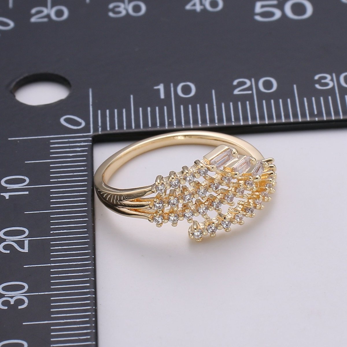 Dainty Baguette Stacking Ring, Gold Minimalist Ring, CZ Ring, Simple Diamond Ring, Gold Ring, Thin Ring, Gift for Her, Delicate R-184