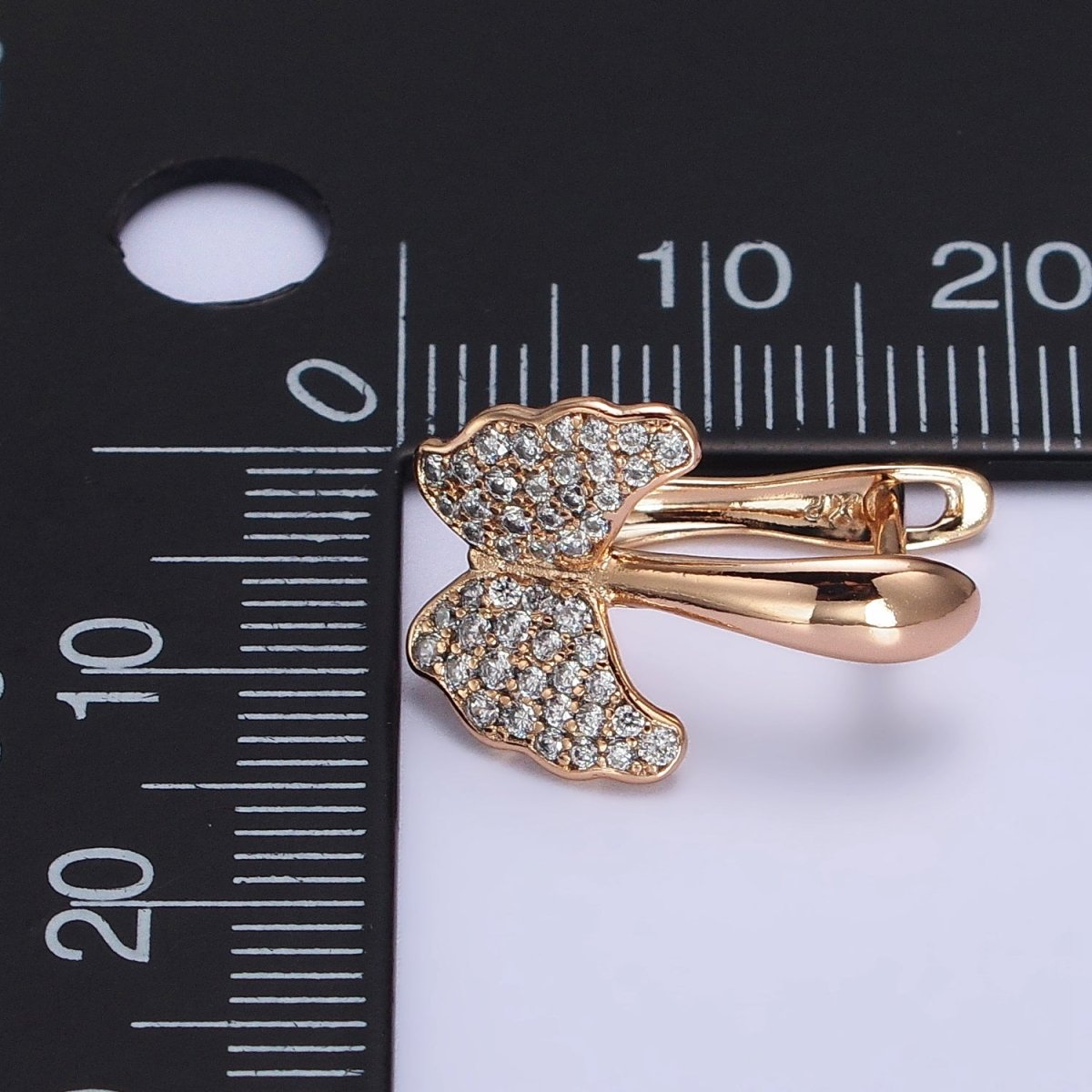 Dainty Butterfly Gold Filled Earring Huggie with Micro Pave Cz Stone AB1056