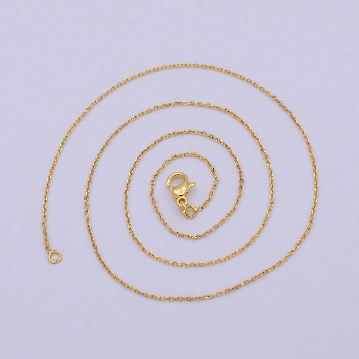 Dainty Cable Chain | 24K Gold Filled Cable Woman Necklace 17.5 inch | WA-797 Clearance Pricing