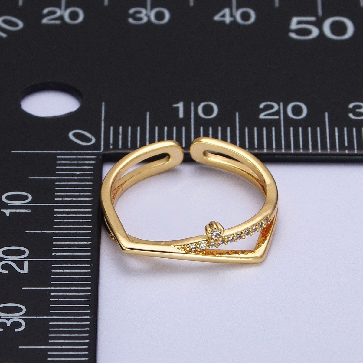 Dainty Criss Cross Ring Minimalist Jewelry Open Adjustable Ring R-228