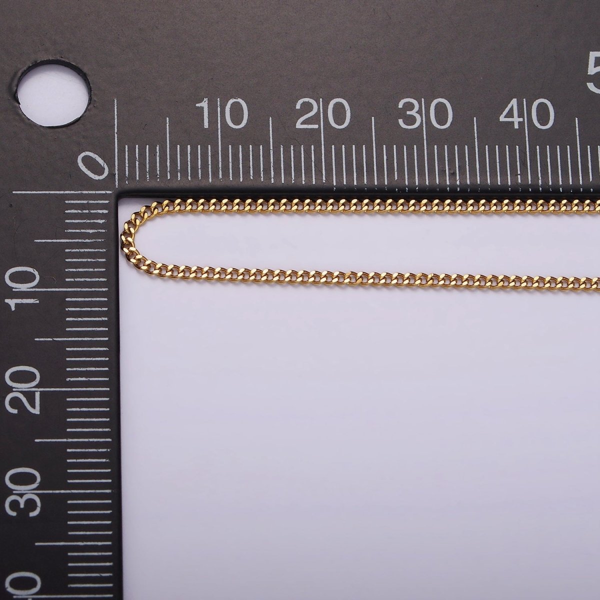 Dainty Curb Chain Necklace Stainless Steel 23.8 inch Necklace in Gold | WA-2361
