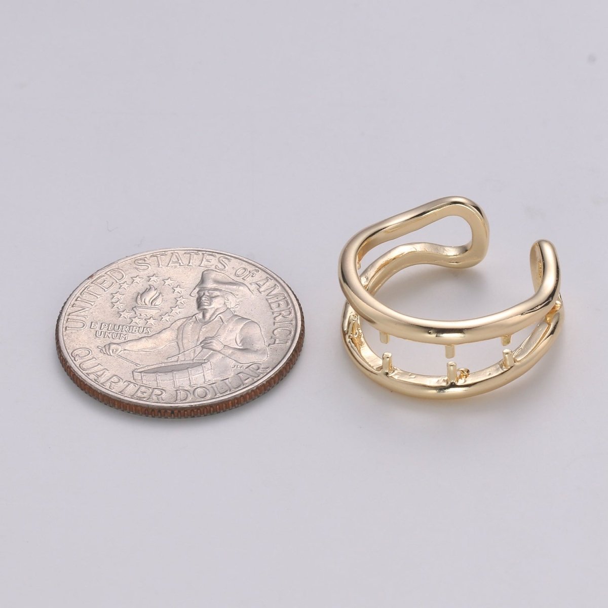 Dainty Double Band Ring, Two Band Ring, Dainty Stackable Band, Minimal Ring, Gold Vemreil Band, Ring for Women Valentine Gift R-139