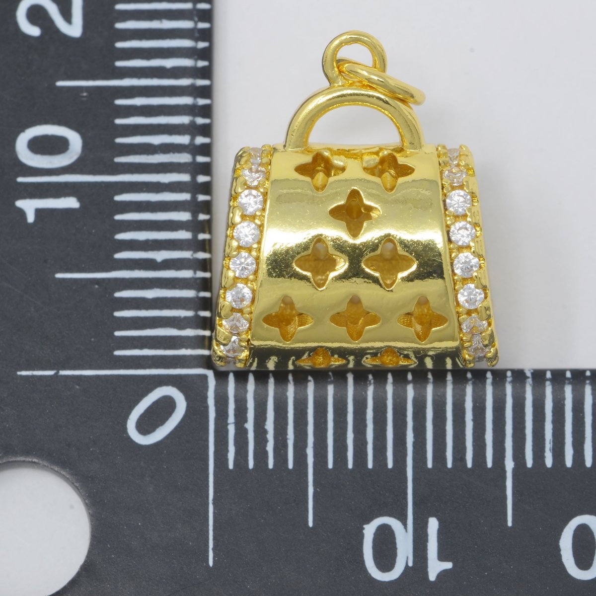 Dainty Gold Filled Bag Purse Charm Fashionista Designer Inspired M-384