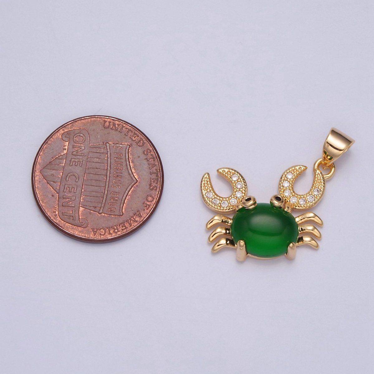 Dainty Gold Filled Crab Pendant J-599