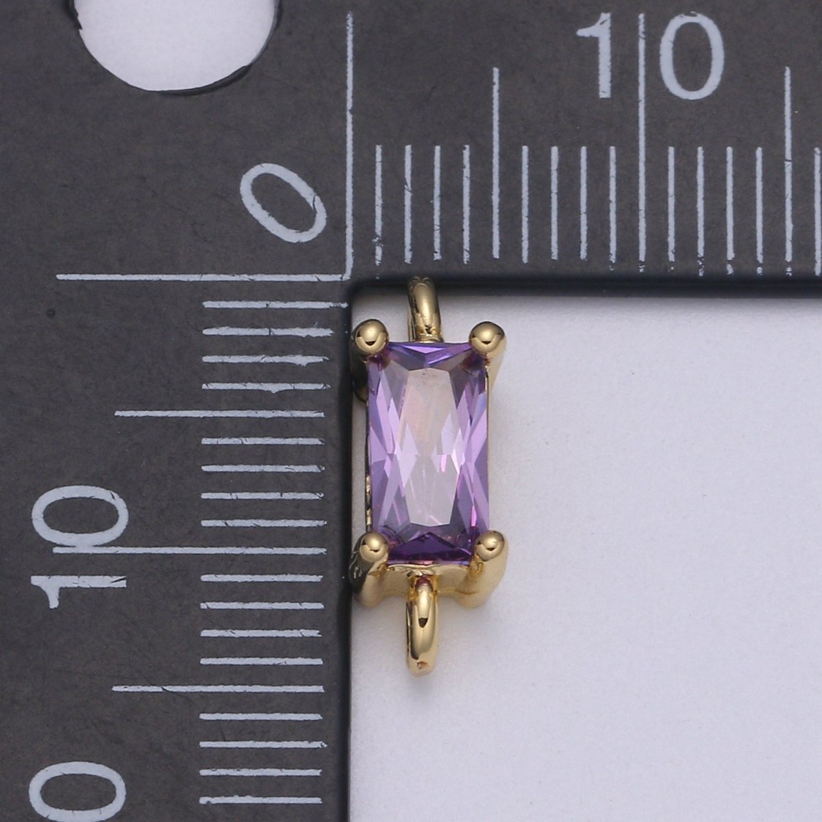 Dainty Gold Filled Cubic Zirconia Emerald Cut Link Connectors F-594 F-595 F-596 F-597 F-598 F-599