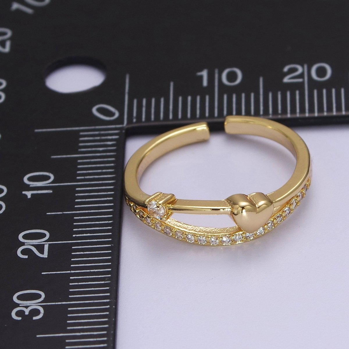 Dainty Gold Filled Heart CZ Ring S-513