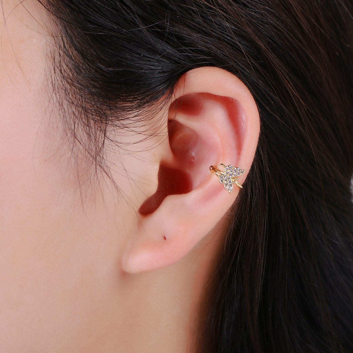 Dainty Gold Filled Little Butterfly Earcuffs - AI-077
