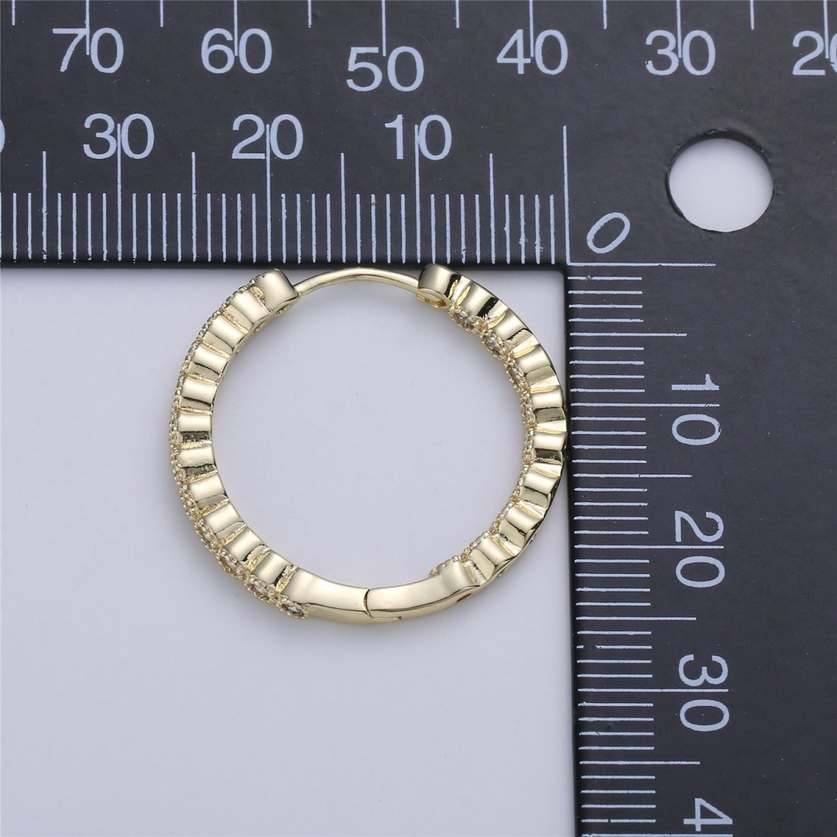 Dainty Gold Huggie Earring- Clear Cubic Earring - Gold Earring - Gold Filled Earring - Minimalist Jewelry Supply Component P-045