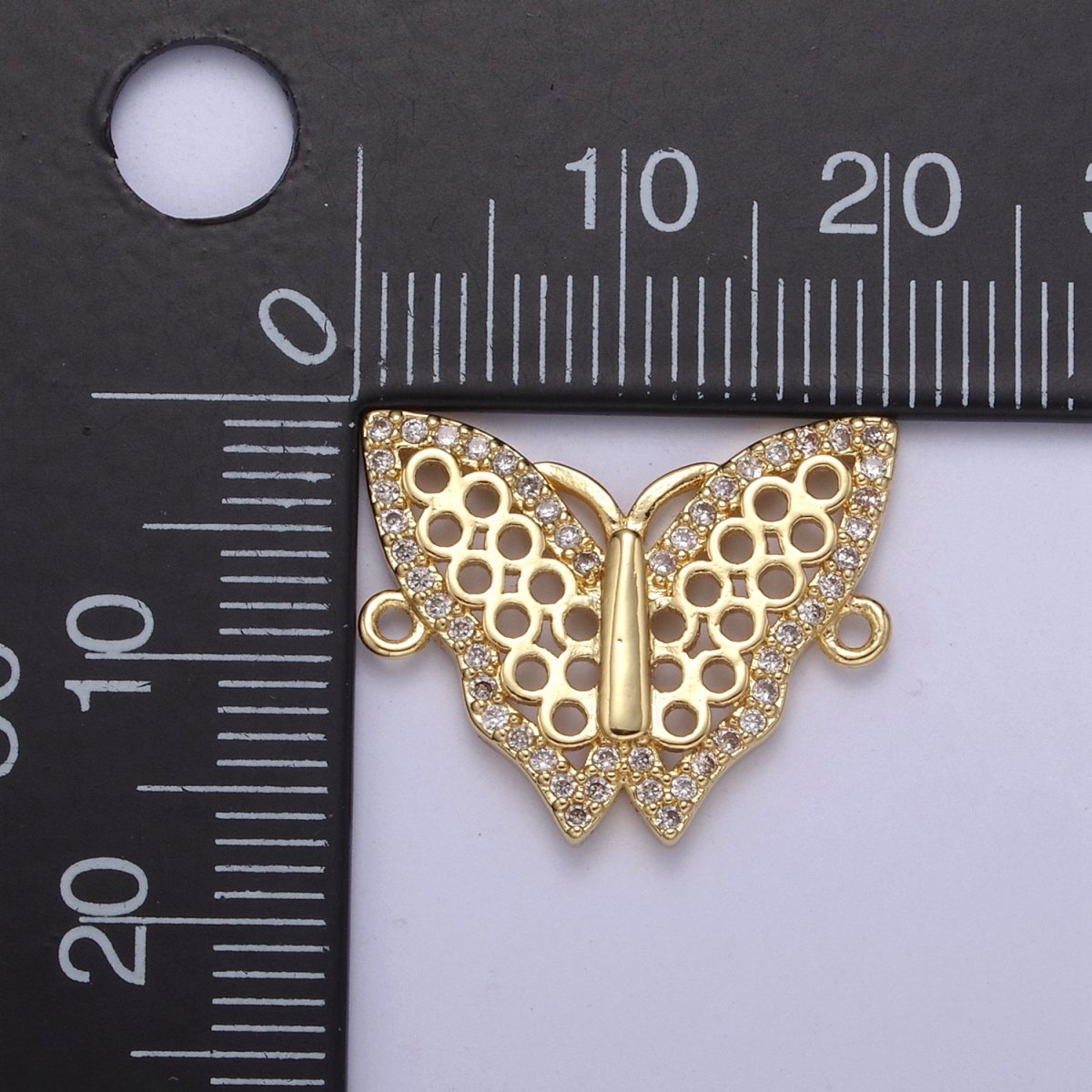 Dainty Gold Mariposa Butterfly Charm Connector for Bracelet Necklace Supply F-682