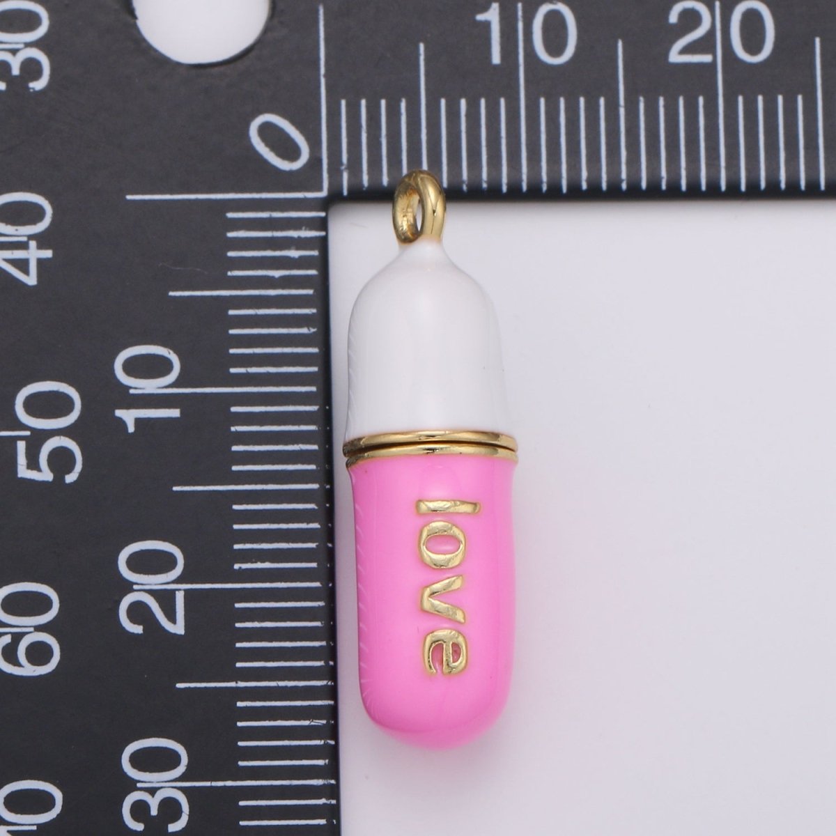 Dainty Gold Pill Bar Pendant Enamel Teal Vibes Chill Charm 24k Gold Filed Pendant for Bracelet Necklace Earring Component Supply 29x8mm D-883-D-887 D-313 D-314