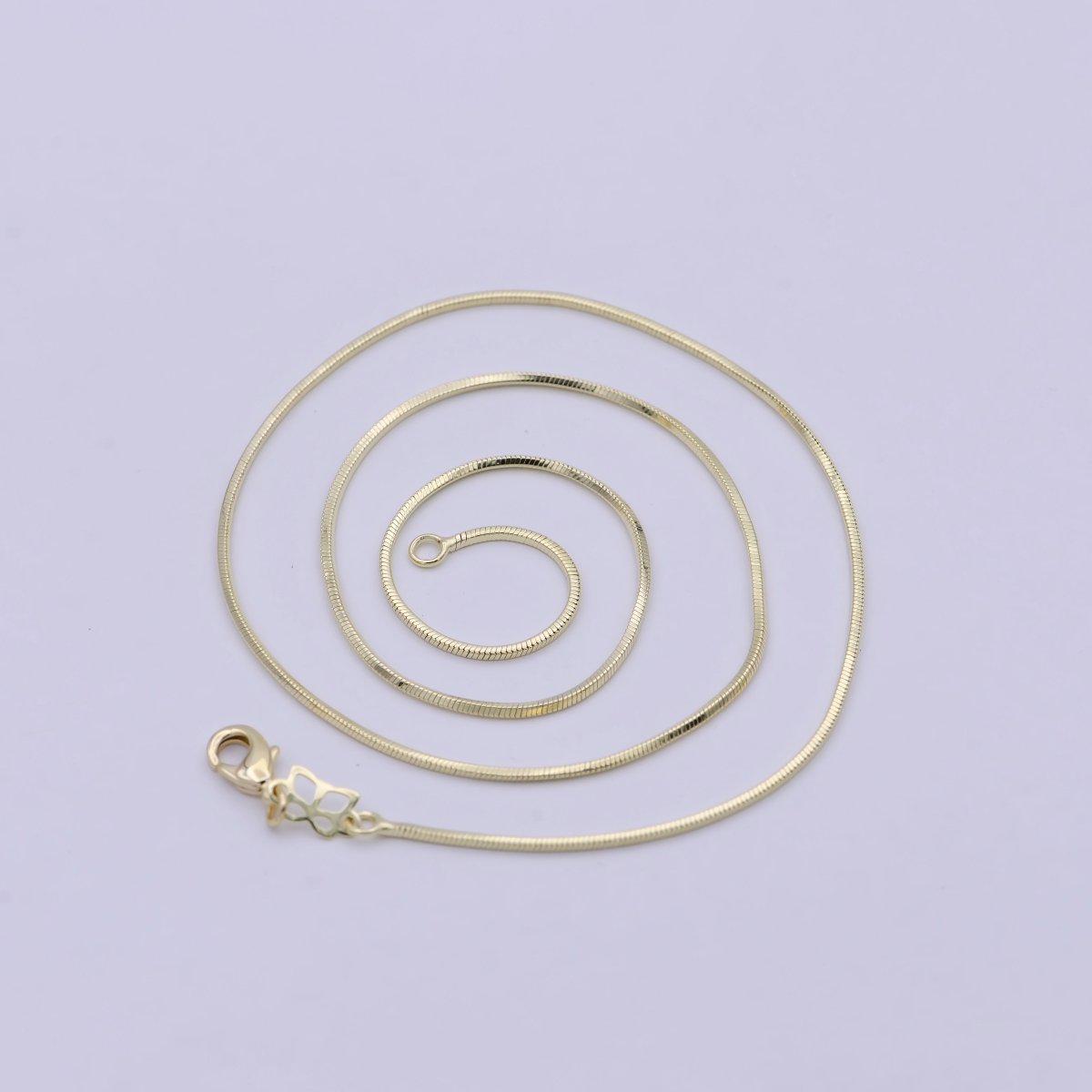 Dainty Gold Snake Chain 1 MM Round 17.7" Ready To Wear Chain Wholesale Necklace | WA-752 Clearance Pricing