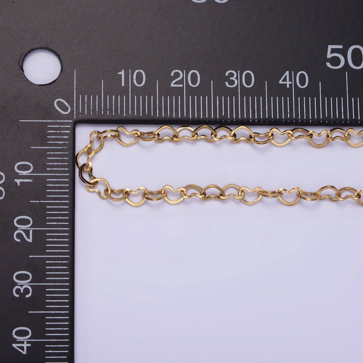 Dainty Gold Stainless Steel Heart Chain by Yard Soldered Closed 3mm links | ROLL-1474