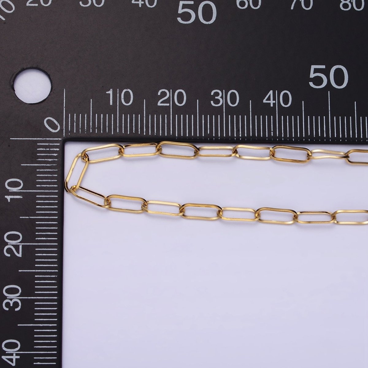 Dainty Gold Stainless Steel Paperclip Chain by Yard Soldered Closed 3mm links | ROLL-1472
