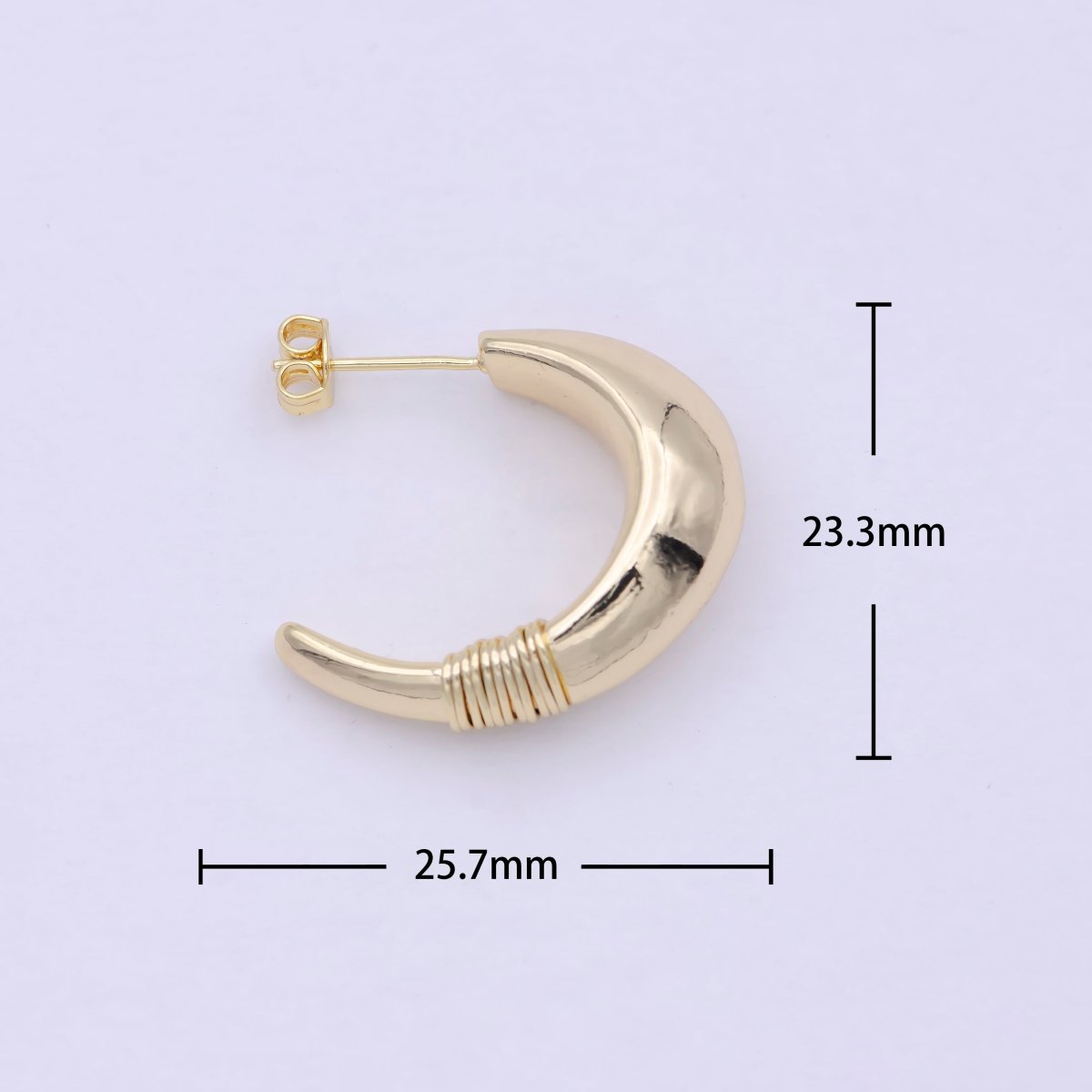 Dainty Gold Tusk Hoop Earring Bohemian Boho Inspired Jewelry T-018