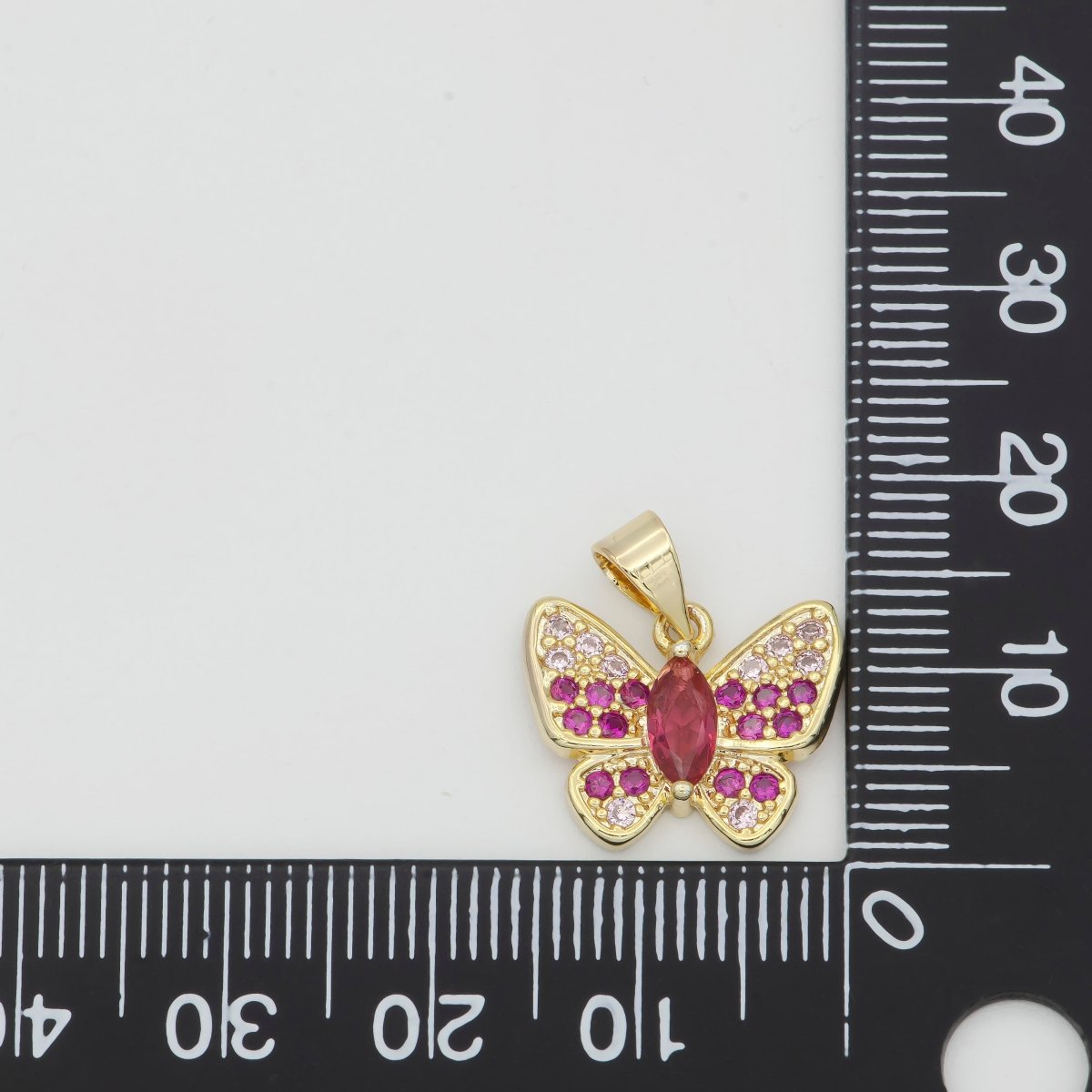 Dainty Hot Pink Gold Butterfly Mariposa Cute Dainty Butterfly Animal Gold Filled Pendants H-182