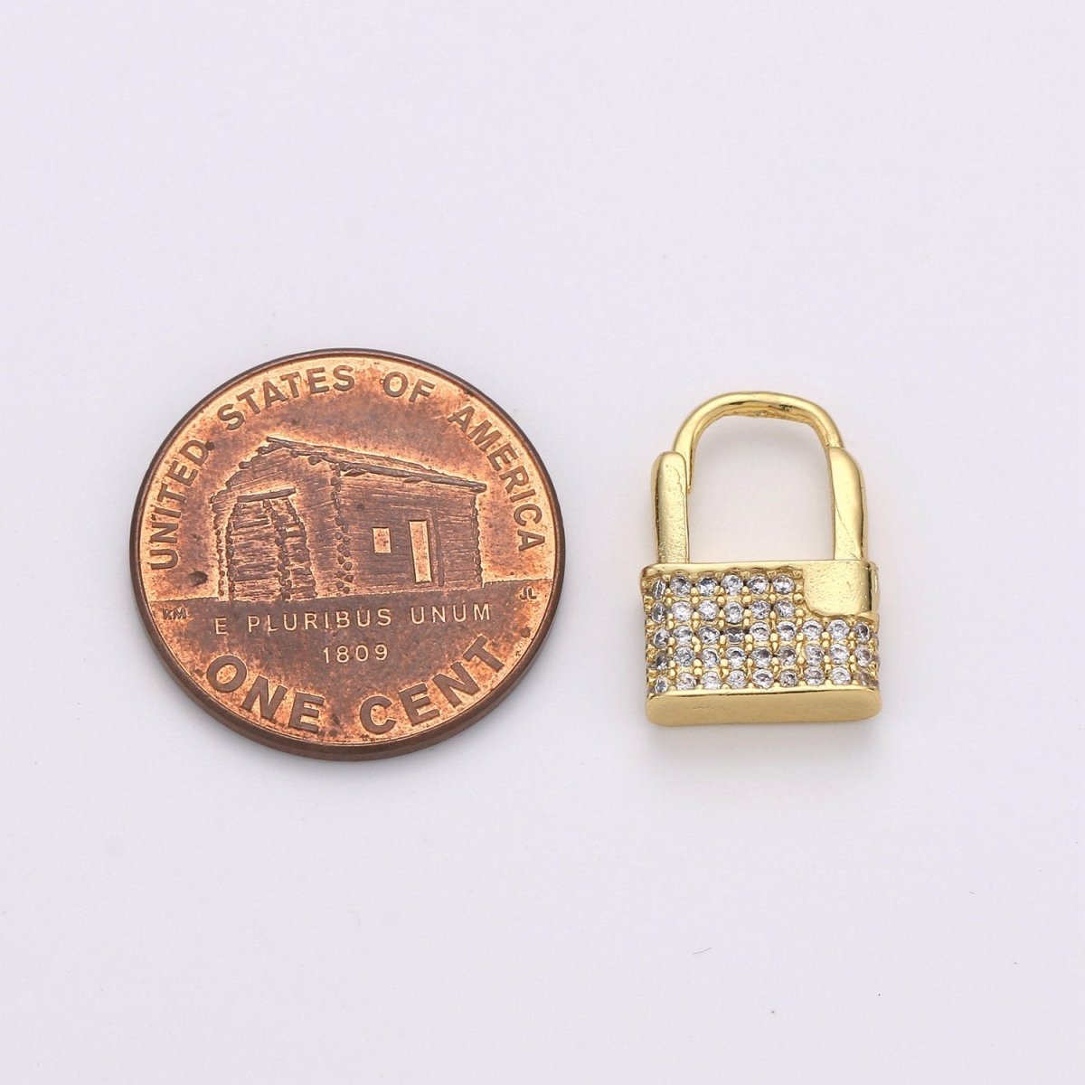 Dainty Huggie padlock Earrings, CZ Hoop Earrings, Gold Hoop PADLOCK Earrings, Micro Pave gold lock earrings, Love Lock Jewelry K-593
