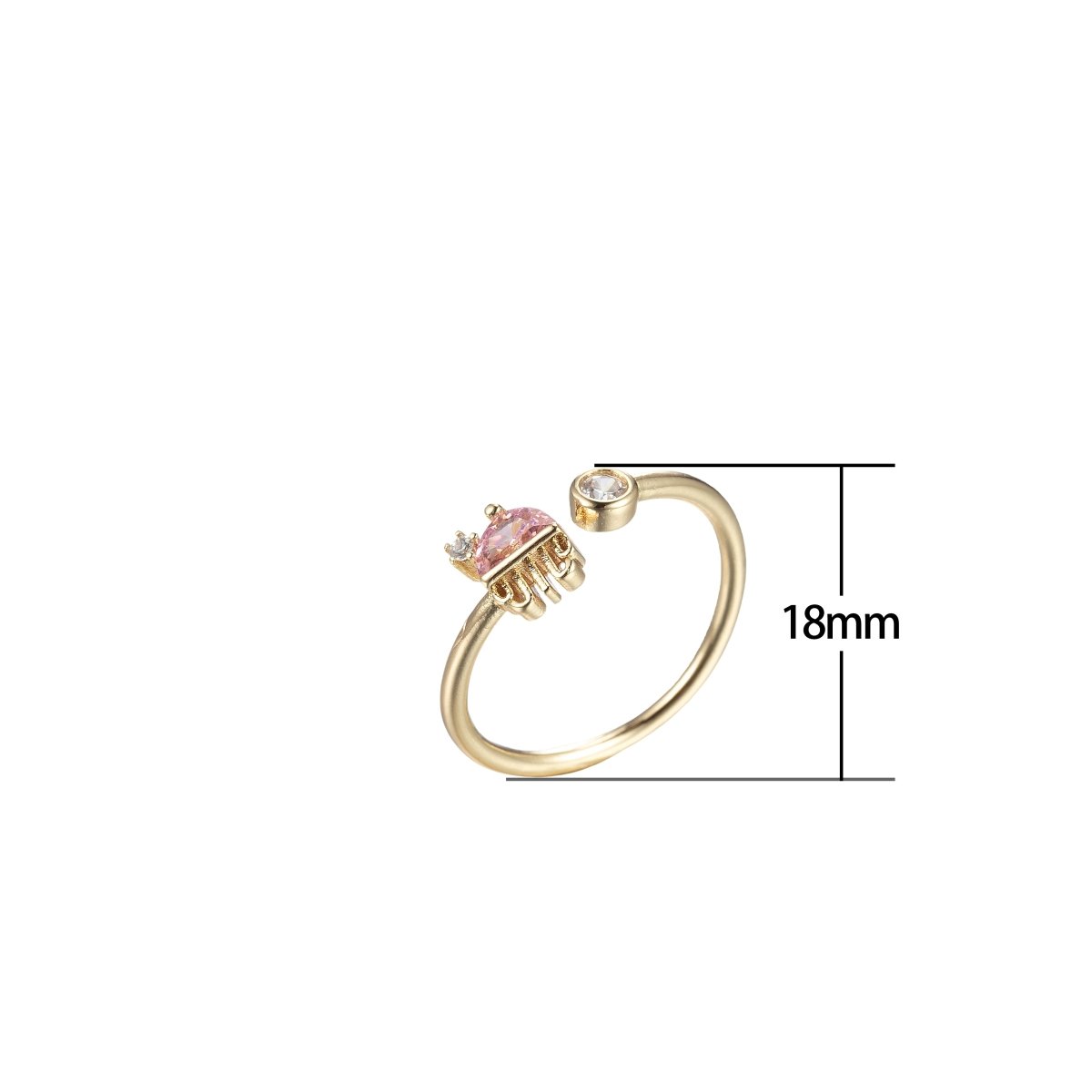 Dainty Jelly Fish Ring Gold Open Jellyfish Ring Stacking jewelry O-984