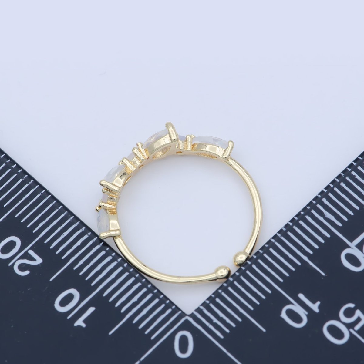 Dainty Marquise Ring, Minimalist Jewelry, CZ ring, stackable ring, Open Adjustable ring, thin gold ring, stacking R-141
