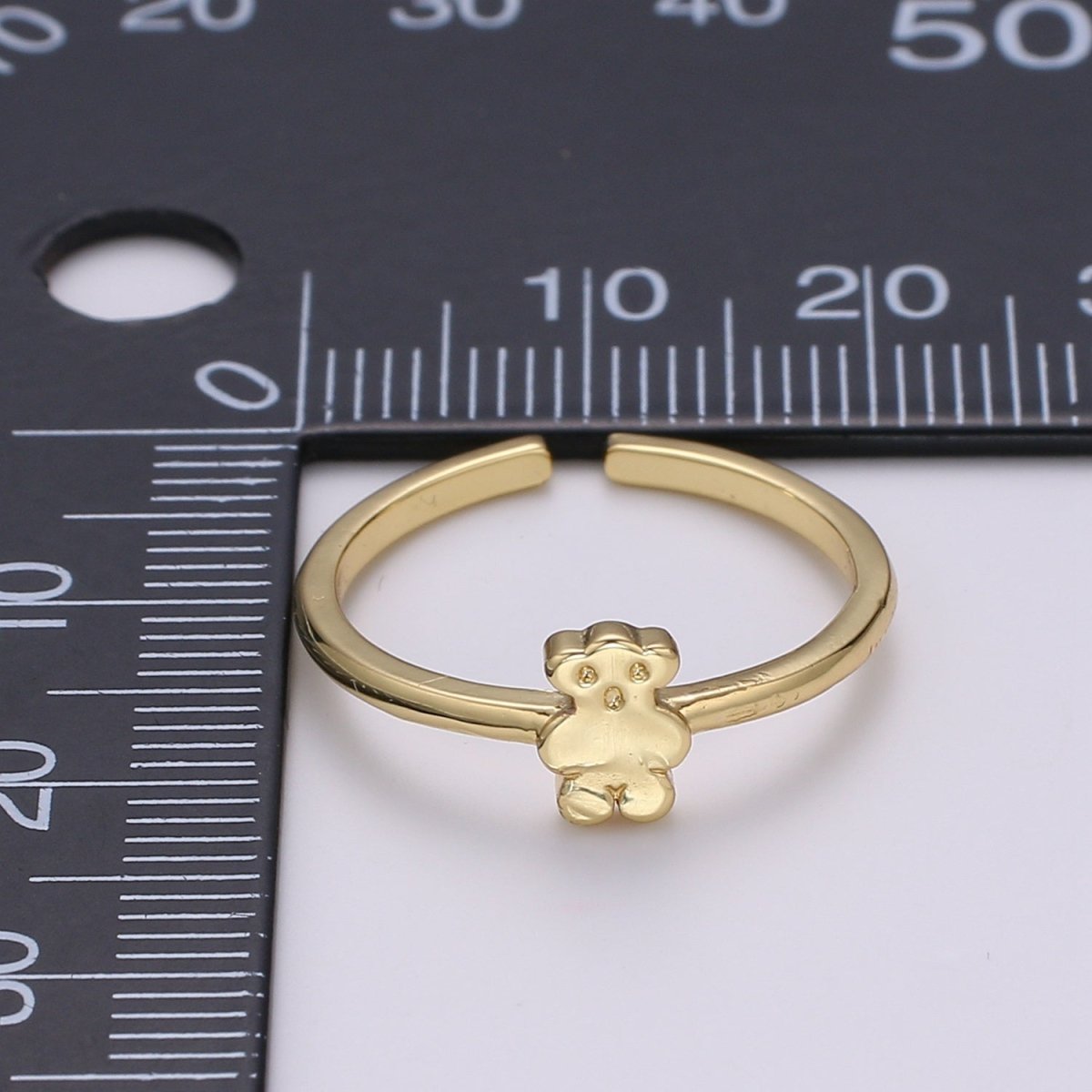 Dainty Open Ring Adjustable Cute Teddy Bear Ring Dainty Animal Toy Ring Romantic Love Stackable Ring for Kids Daughter Jewelry Gift Idea