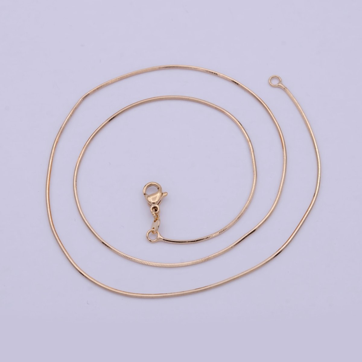 Dainty Round Snake Chain Herringbone Chain Necklace 17.5 Inch ready to wear | WA-800 Clearance Pricing