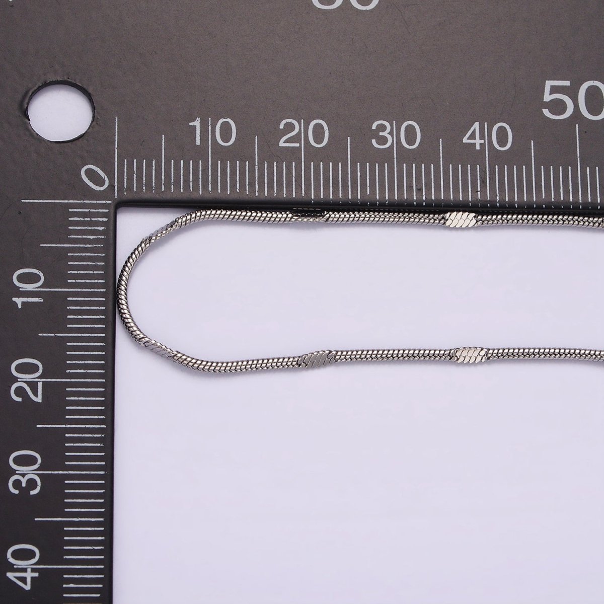 Dainty Round Snake Chain Necklace Stainless Steel 23.6 inch Necklace in Silver | WA-2408