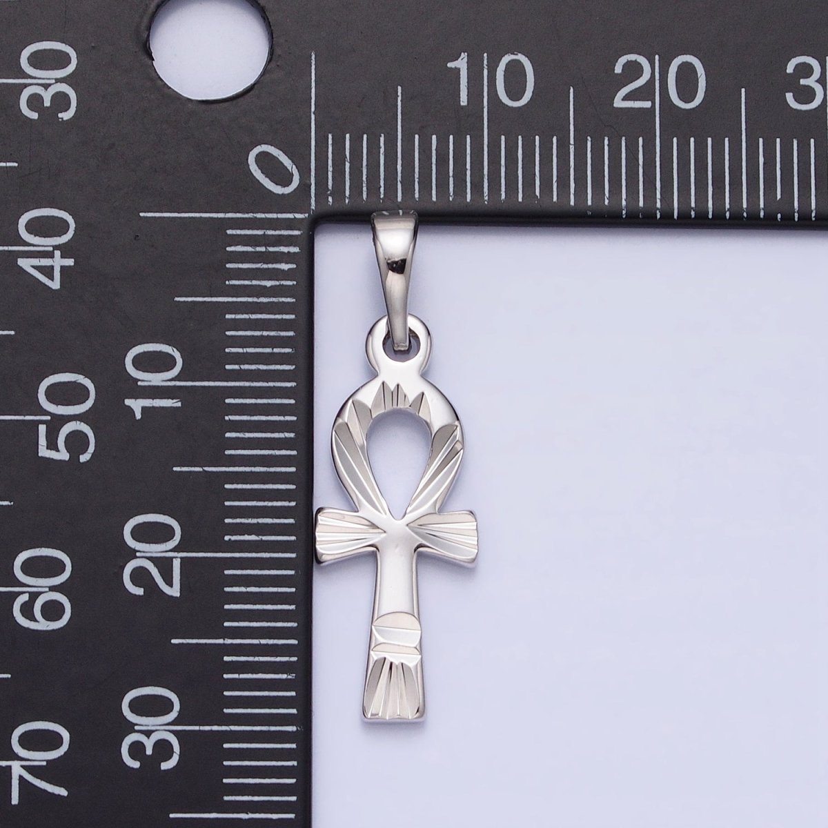 Dainty Silver Ankh Cross Pendant Egyptian Ankh Cross Charm AA238