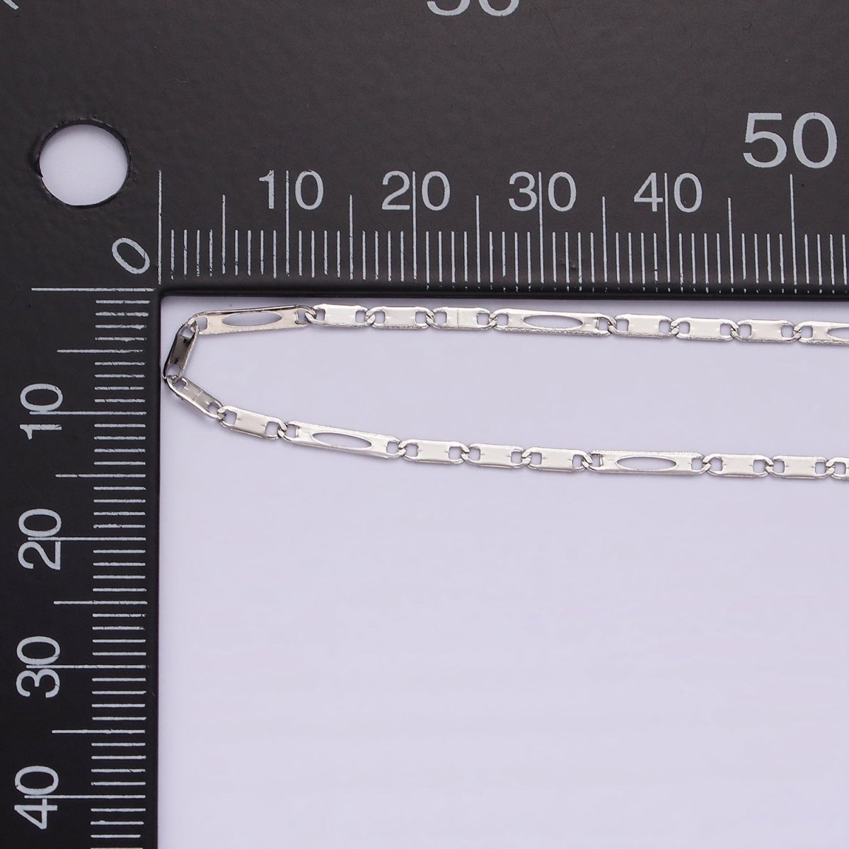 Dainty Stainless Steel 1.7mm Flat Anchor Figaro Chain 18 Inch Necklace in Silver | WA-2376