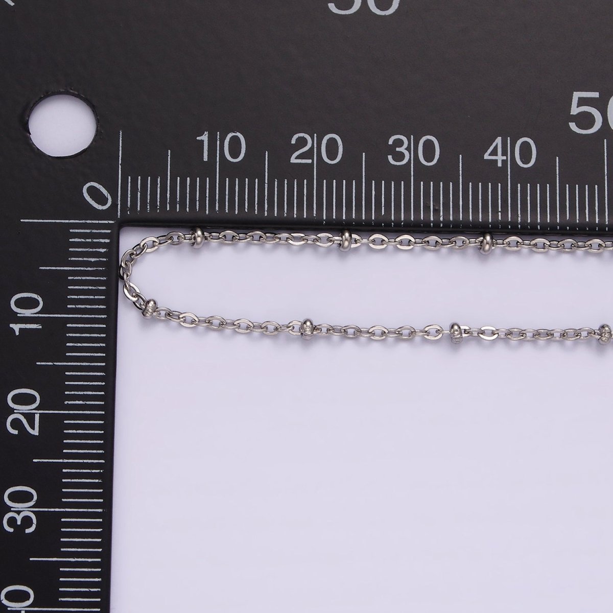 Dainty Stainless Steel 2mm Satellite Chain 18 Inch Necklace in Silver | WA-2385